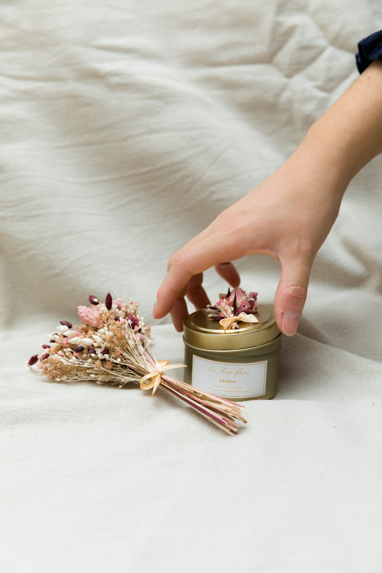 Bouquet et bougie jasmin