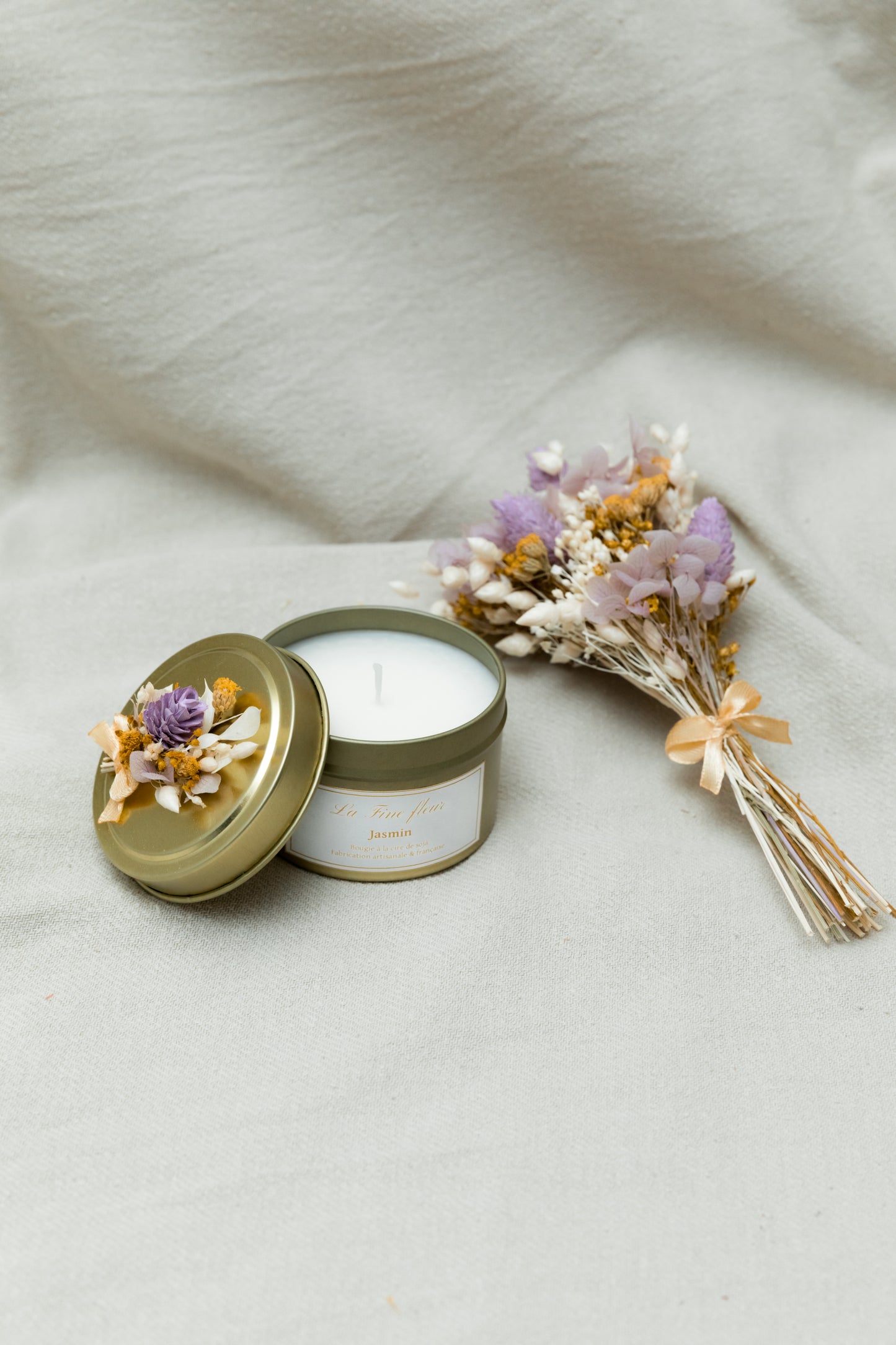 Bouquet et bougie jasmin