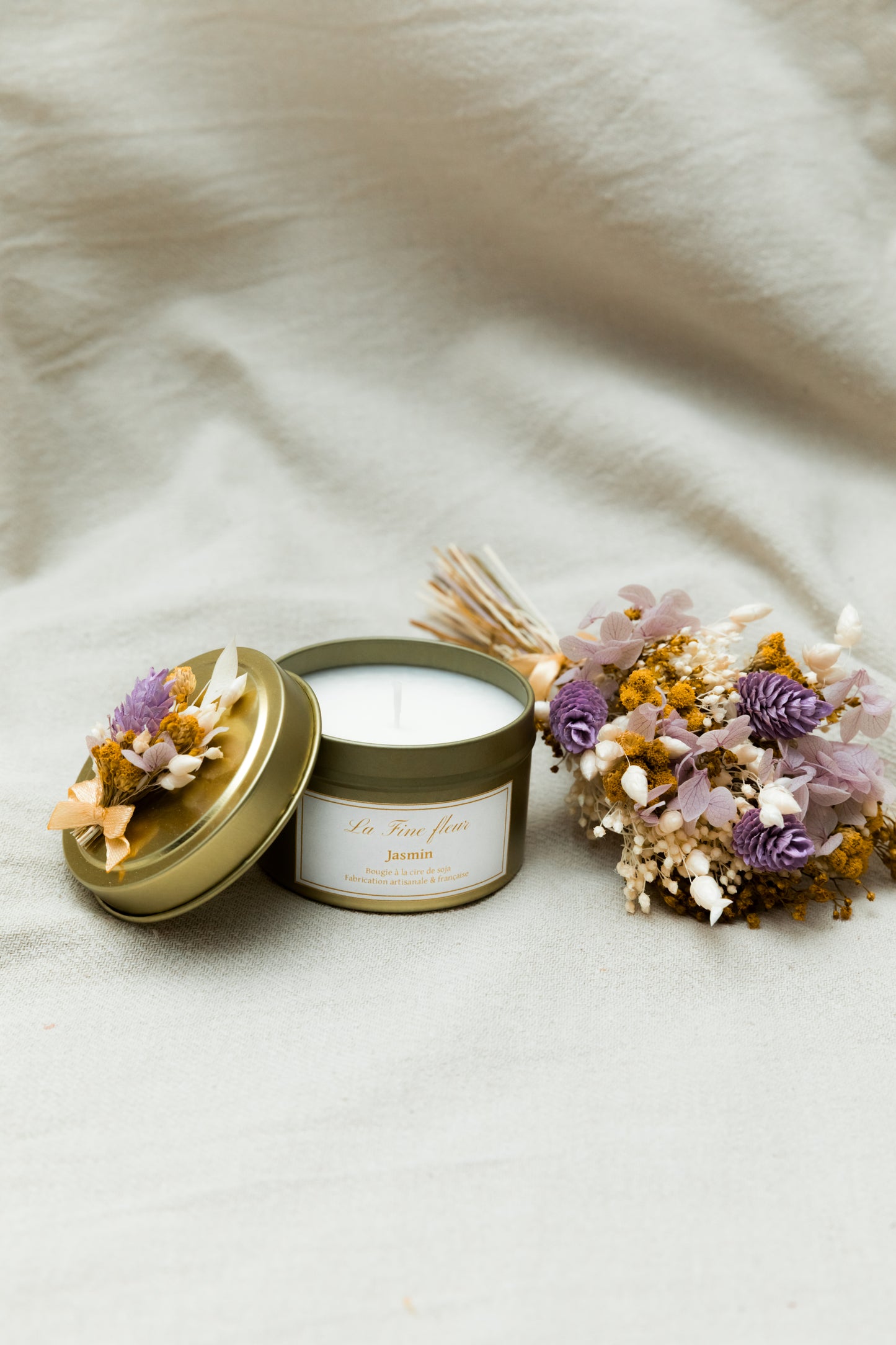 Bouquet et bougie jasmin