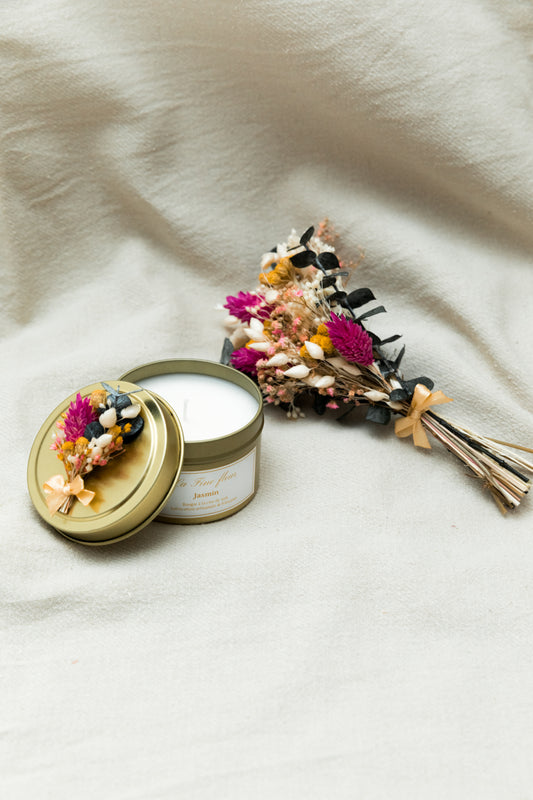 Bouquet et bougie jasmin
