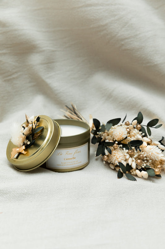 Bouquet et bougie cannelle