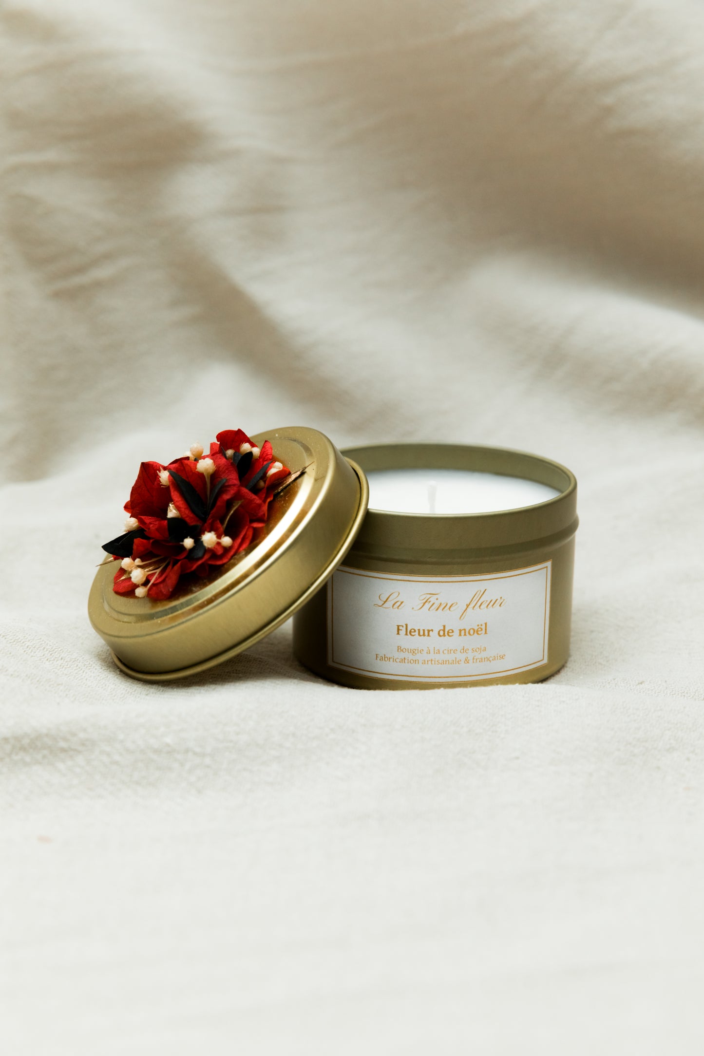 Bougie fleur de noël